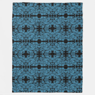 Moderne blaue Kreismuster Fleecedecke