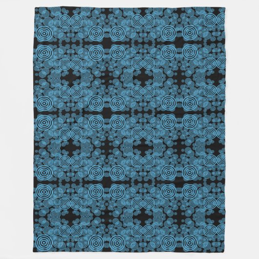 Moderne blaue Kreismuster Fleecedecke (Vorderseite)