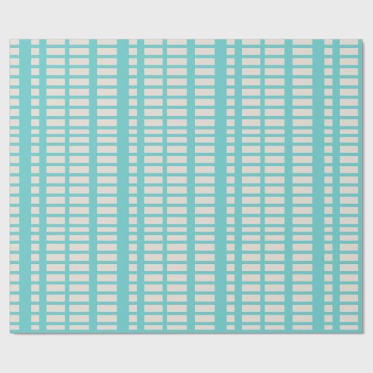 Moderne blaue Kreuzlinien Geschenkpapier (Flach)