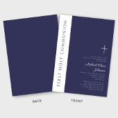 Moderne Blaue Kreuzung Erste Heilige Kommune Einladung