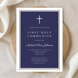 Moderne Blaue Kreuzung Erste Kommune Einladung