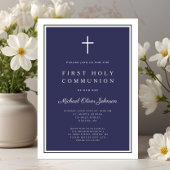 Moderne Blaue Kreuzung Erste Kommune Einladung