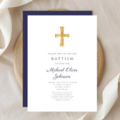 Moderne Blaue Kreuzung religiöse junge Taufe der M Einladung