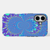 Moderne blaue Kunst Case-Mate iPhone Hülle (Rückseite (Horizontal))