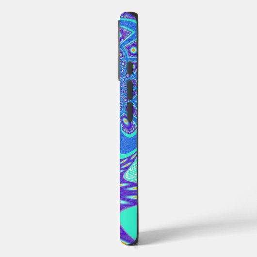 Moderne blaue Kunst Case-Mate iPhone Hülle (Rückseite / Links)