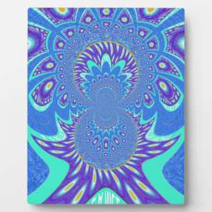 Moderne blaue Kunst Fotoplatte