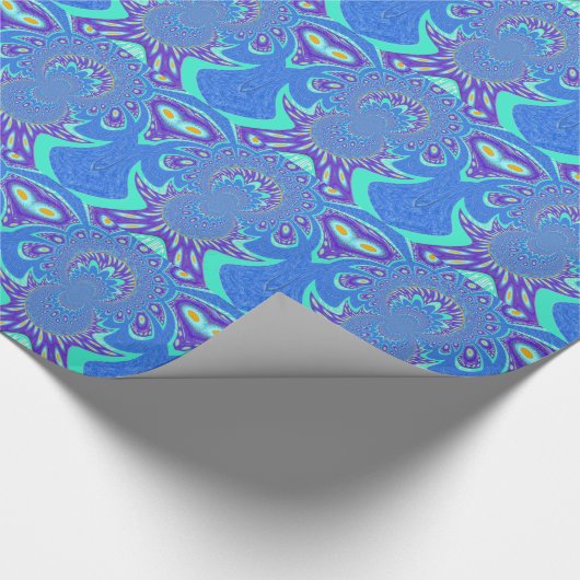 Moderne blaue Kunst Geschenkpapier (Ecke)