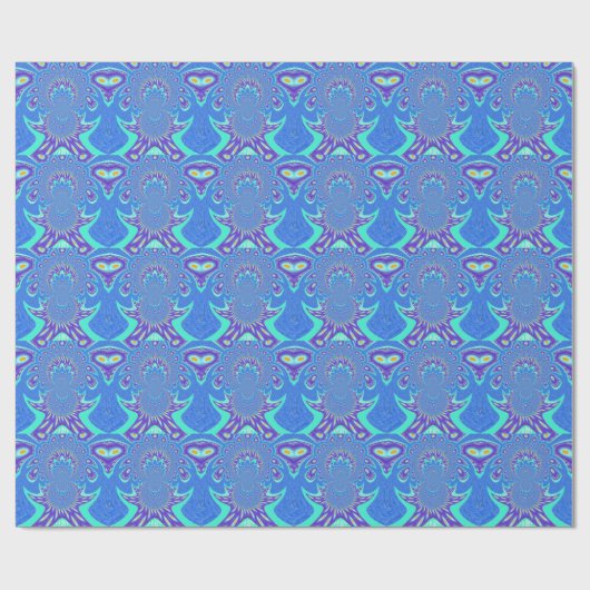 Moderne blaue Kunst Geschenkpapier (Flach)