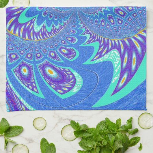 Moderne blaue Kunst Handtuch (Gefaltet)