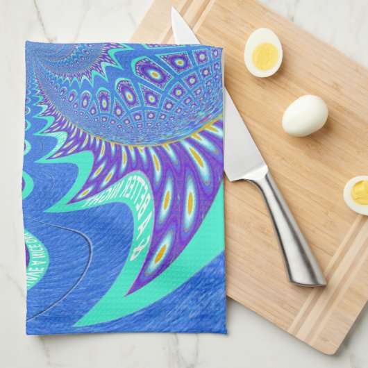 Moderne blaue Kunst Handtuch (Viertel Falte)