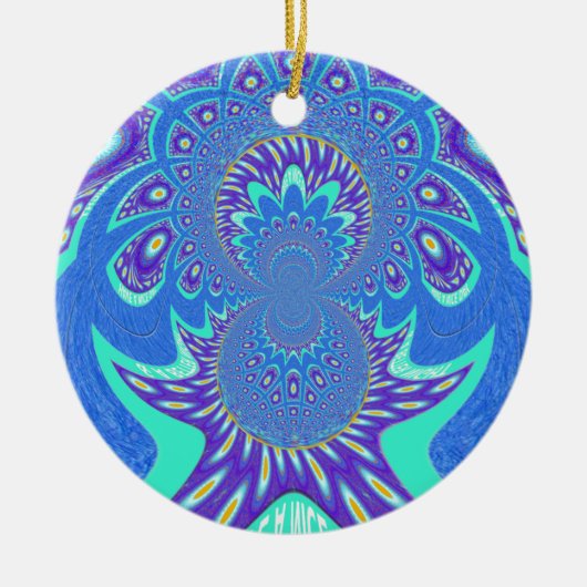 Moderne blaue Kunst Keramik Ornament (Vorne)