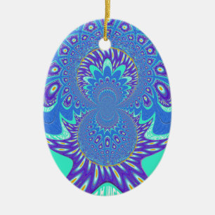 Moderne blaue Kunst Keramikornament
