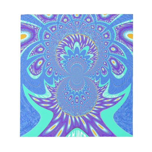 Moderne blaue Kunst Notizblock (Vorderseite)