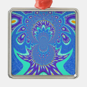 Moderne blaue Kunst Ornament Aus Metall