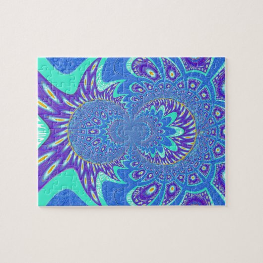 Moderne blaue Kunst Puzzle (Horizontal)