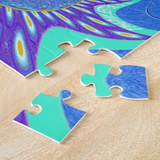 Moderne blaue Kunst Puzzle (Seite)