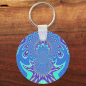 Moderne blaue Kunst Schlüsselanhänger (Vorderseite)