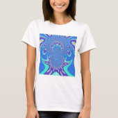 Moderne blaue Kunst T-Shirt (Vorderseite)