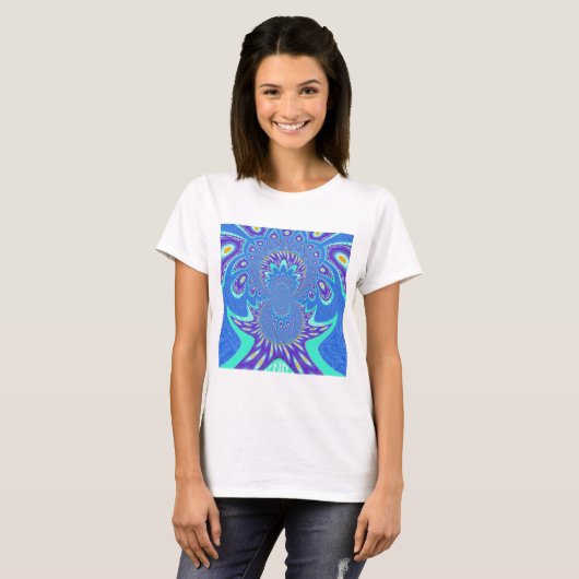 Moderne blaue Kunst T-Shirt (Vorne ganz)