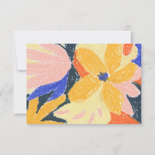 Moderne blaue Künstlerische Abstrakte botanische H RSVP Karte (Rückseite)