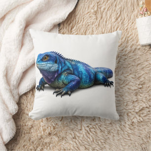 Moderne Blaue Leguan-Echse-Wurfkissen Kissen