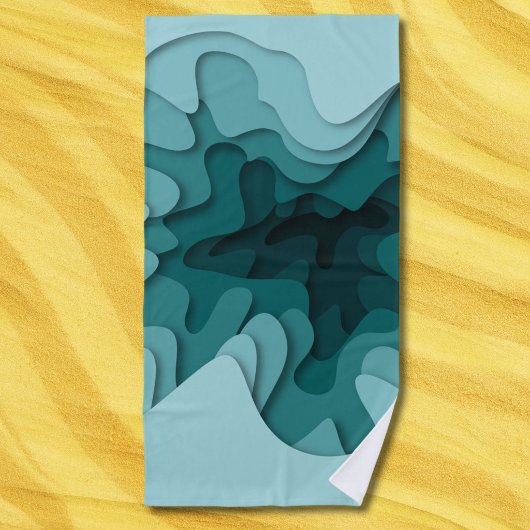 Moderne Blaue Linien Sommer Strandtuch