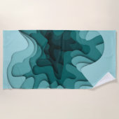 Moderne Blaue Linien Sommer Strandtuch (Vorderseite)