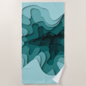 Moderne Blaue Linien Sommer Strandtuch (Vorderseite)