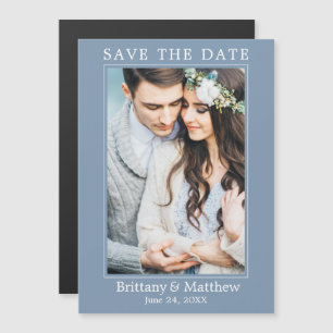 Moderne, blaue Magnetic Save the Date Magnetkarte