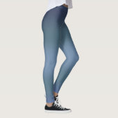 Moderne blaue Marinegradition Wasserfarbengalaxie Leggings (Rechts)