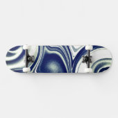 Moderne blaue Marmor-Textur-Skateboard Skateboard (Horizontal)