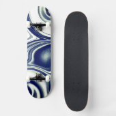 Moderne blaue Marmor-Textur-Skateboard Skateboard (Vorderseite)