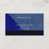 Moderne Blaue Maskuline Visitenkarte (Rückseite)