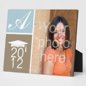 Moderne blaue Maßkappe für Monogramm Fotoplatte (Seite)