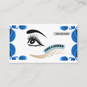 Moderne Blaue Minimalistische Augenillustration Wi Visitenkarte