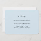 Moderne Blaue Minimalistische Geburtserklärung Einladung (Rückseite)