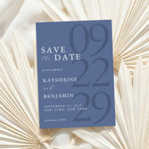 Moderne Blaue Minimalistische Hochzeit