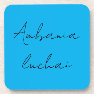 Moderne Blaue Minimalistische Personalisierte Name Getränkeuntersetzer