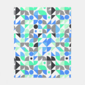 Moderne Blaue Minze Geometrisch Fleecedecke (Vorderseite)
