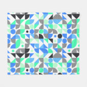 Moderne Blaue Minze Geometrisch Fleecedecke (Vorderseite (Horizontal))