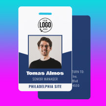 Moderne blaue Mitarbeiter-Foto-ID Unternehmenssich