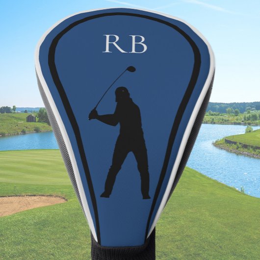 Moderne blaue Monogramm-Golfkopfabdeckung für Herr Golf Headcover
