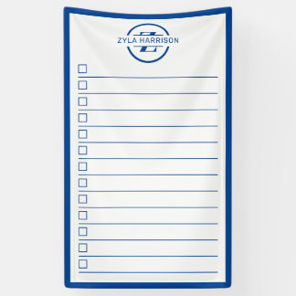 Moderne Blaue Monogramm-Name-To-Do-Liste Banner