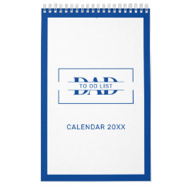 Moderne Blaue Monogramm-Name-To-Do-Listen 11” x 7" Kalender