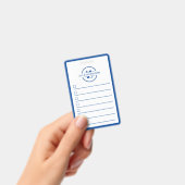 Moderne Blaue Monogramm-Name-Weißwandtafel-Aufgabe Ausweis (Handheld)