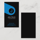 Moderne blaue Monogrammclimatologist-Visitenkarte Visitenkarte (Vorne/Hinten)