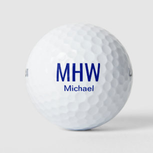 Moderne Blaue Monogrammierte Golfball
