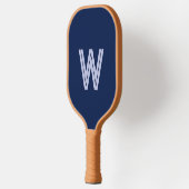Moderne blaue Monogramminitiale Pickleball Schläger (Links)
