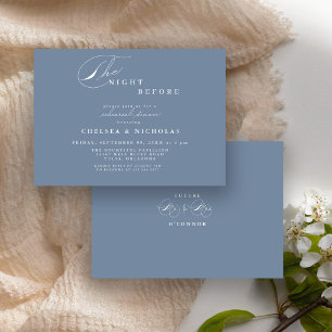 Moderne, blaue Nacht vor Probe Abendessen Einladung