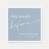 Moderne, blaue Nacht vor Probe Abendessen Serviette (Vorderseite)